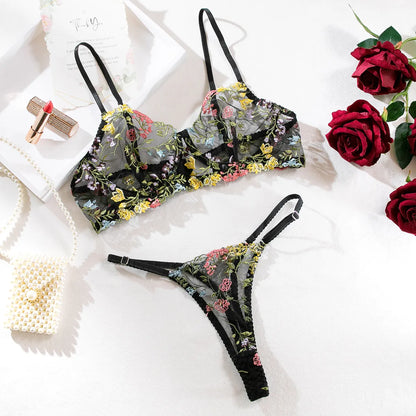 Kantige Lingerie Set Tweedelig met Borduurwerk