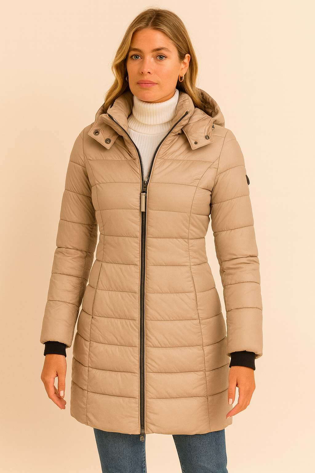 Dames Winterjas Lange Gewatteerde Jas met Capuchon - Mode Vibes