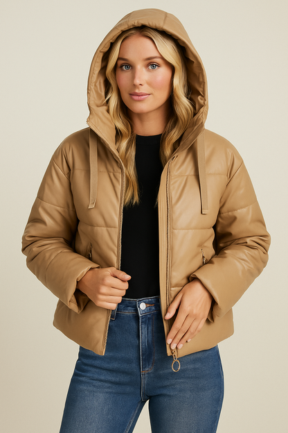 Dames Pufferjas Gewatteerd met Capuchon Warm en Trendy - Mode Vibes