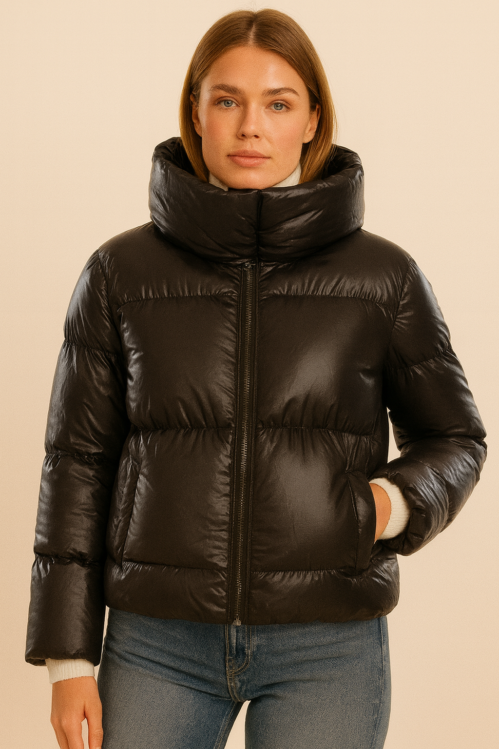 Dames Pufferjas Hoge Kraag Warm en Licht - Mode Vibes