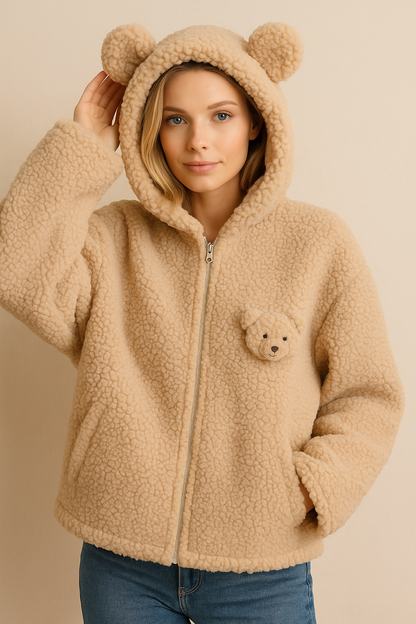 Dames Teddyjas Warm Berenoor Jas Trendy - Mode Vibes