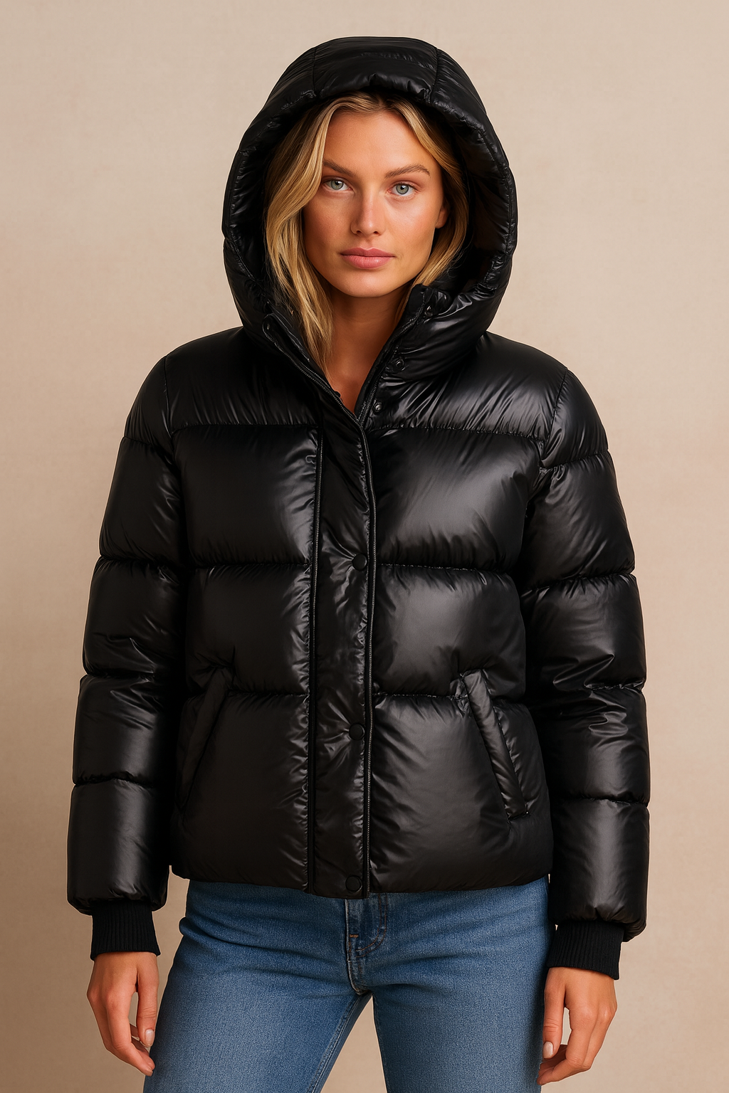 Dames Pufferjas Warm Gevoerd Slimfit Winterjas