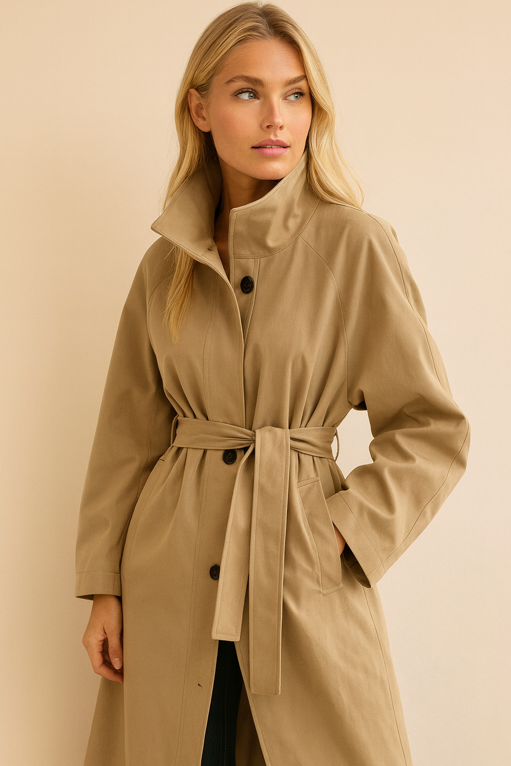 Dames Trenchcoat Lange Stijlvolle Jas Koreaanse Stijl - Mode Vibes