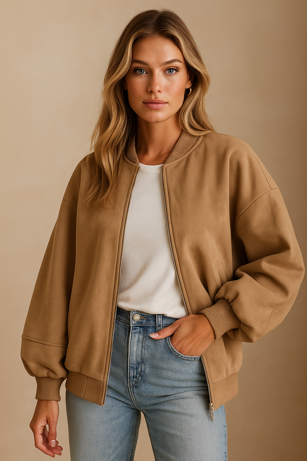 Dames Bomberjack Oversized Sportief met Rits - Mode Vibes