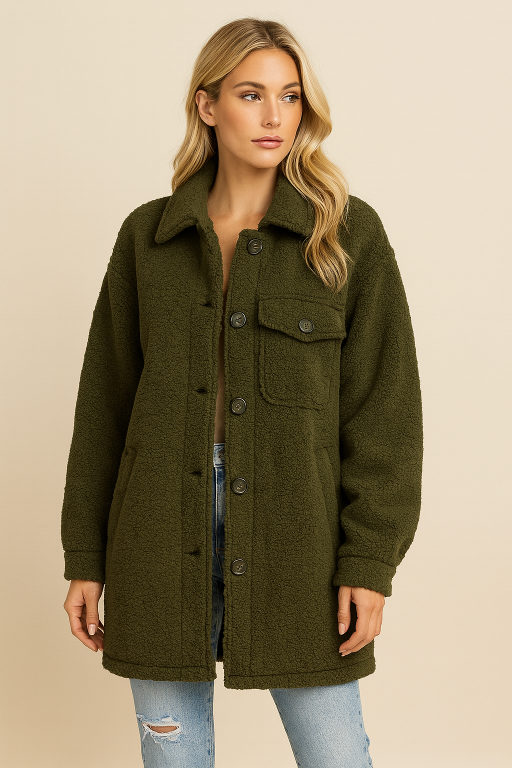 Teddy Jas Dames Stijlvol Modieus met Knopen Warm - Mode Vibes