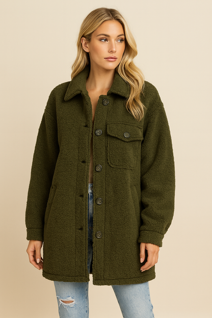 Teddy Jas Dames Stijlvol Modieus met Knopen Warm - Mode Vibes