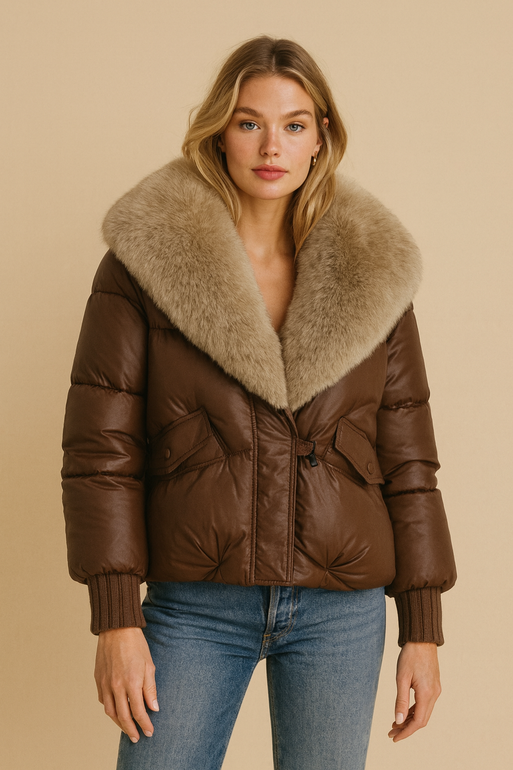Dames Winterjas met Imitatiebontkraag Luxe Koreaanse Stijl - Mode Vibes