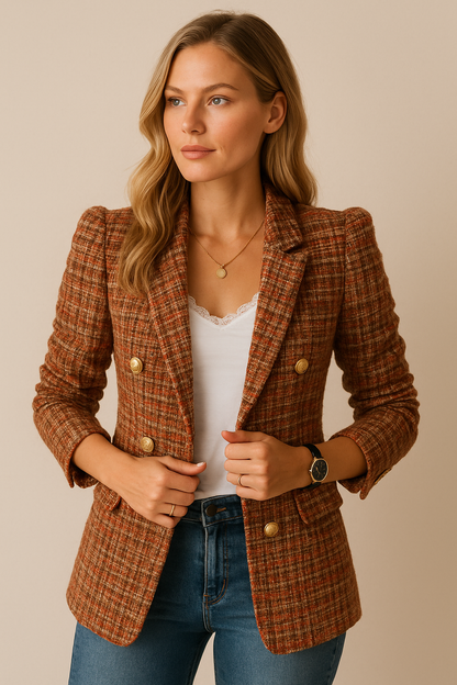 Dames Blazer Double-Breasted Stijlvol Modieus - Mode Vibes