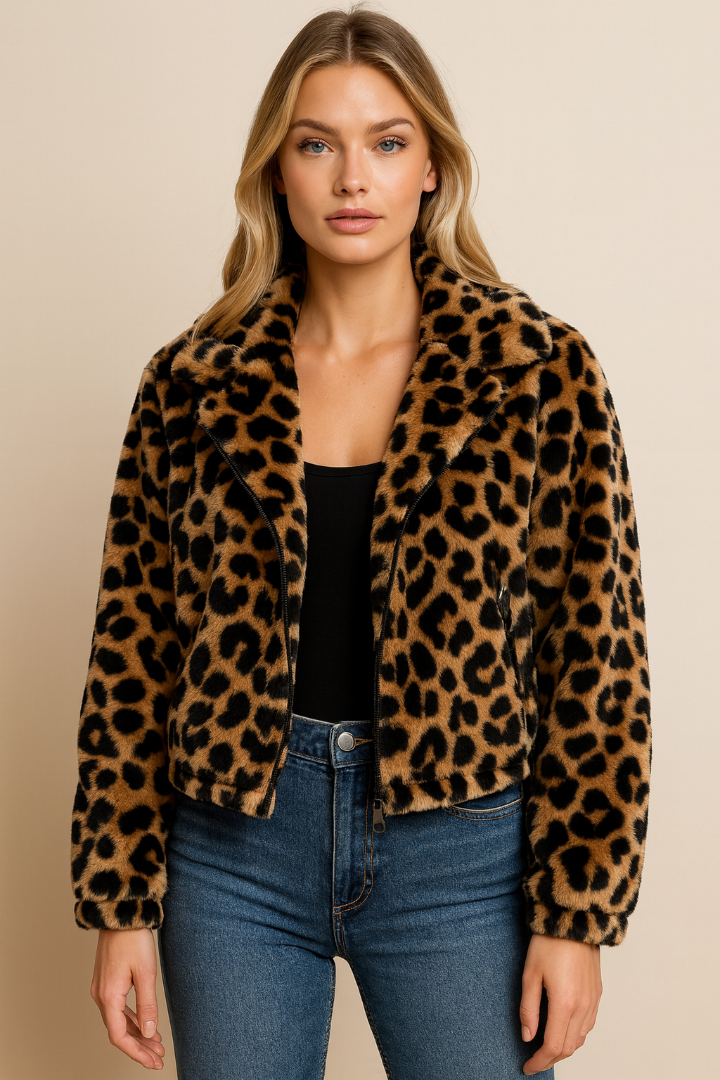 Dames Faux Fur Jas Kort Leopard Stijlvol - Mode Vibes