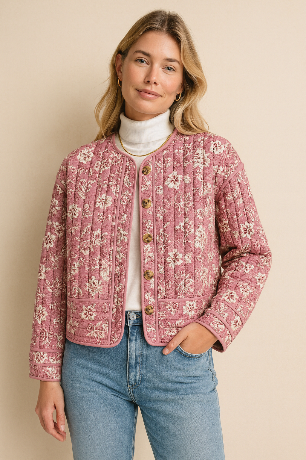 Dames Jas Gewatteerd Bloemenprint Warm - Mode Vibes