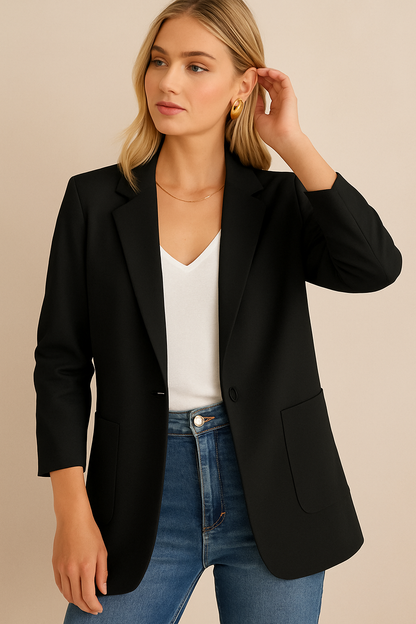 Dames Blazer Grote Zakken Stijlvol Modieus