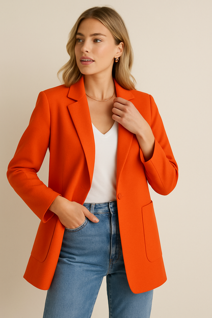 Dames Blazer Grote Zakken Stijlvol Modieus