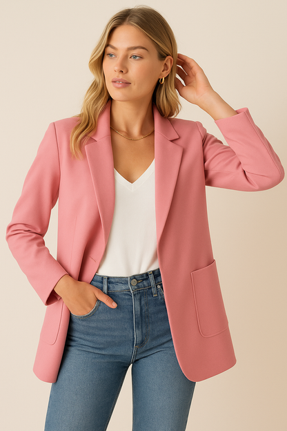 Dames Blazer Grote Zakken Stijlvol Modieus