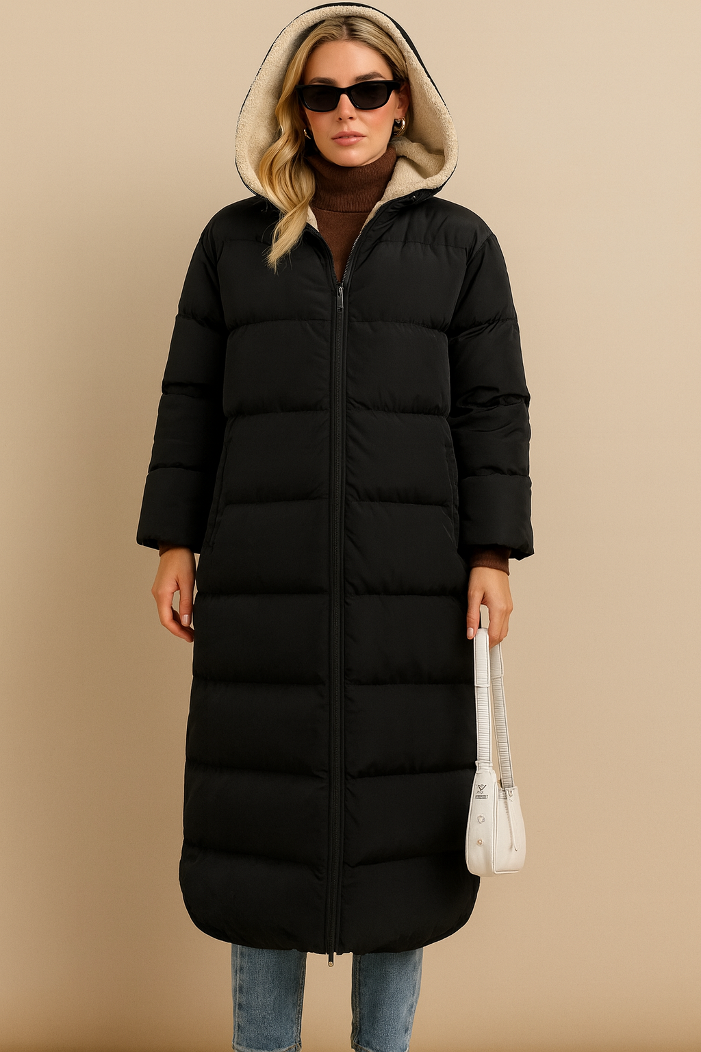 Dames Pufferjas Gewatteerd met Capuchon Warm en Waterdicht