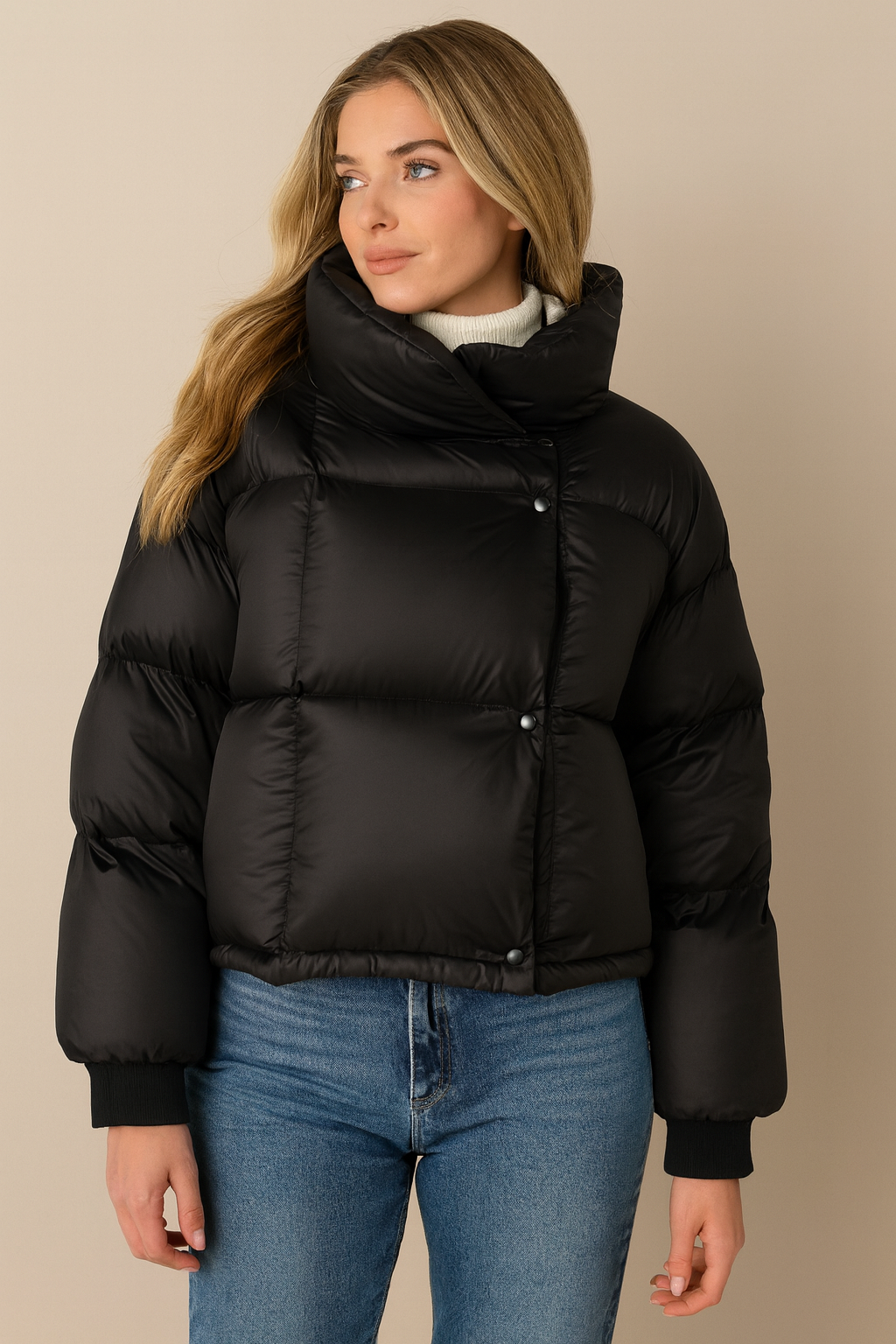 Dames Puffer Jas Kort Moderne Stijl