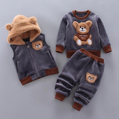 Baby- en Peuterset Berenmotief 3-Delig BearHugs - Mode Vibes