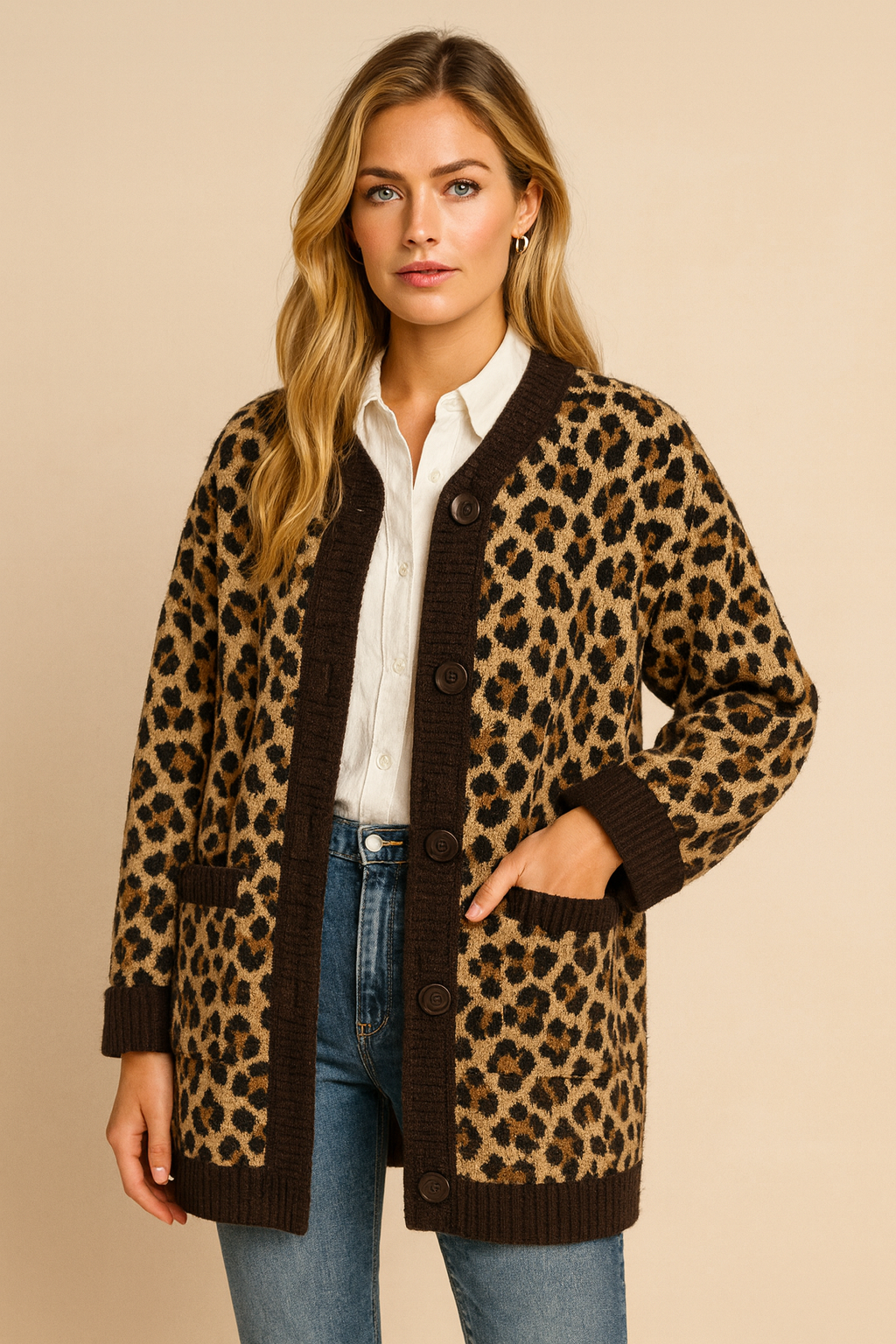 Dames Teddyjas Leopard Print Zacht en Stijlvol