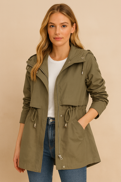 Dames Parka Jas Met Capuchon Koreaanse Stijl Modern - Mode Vibes