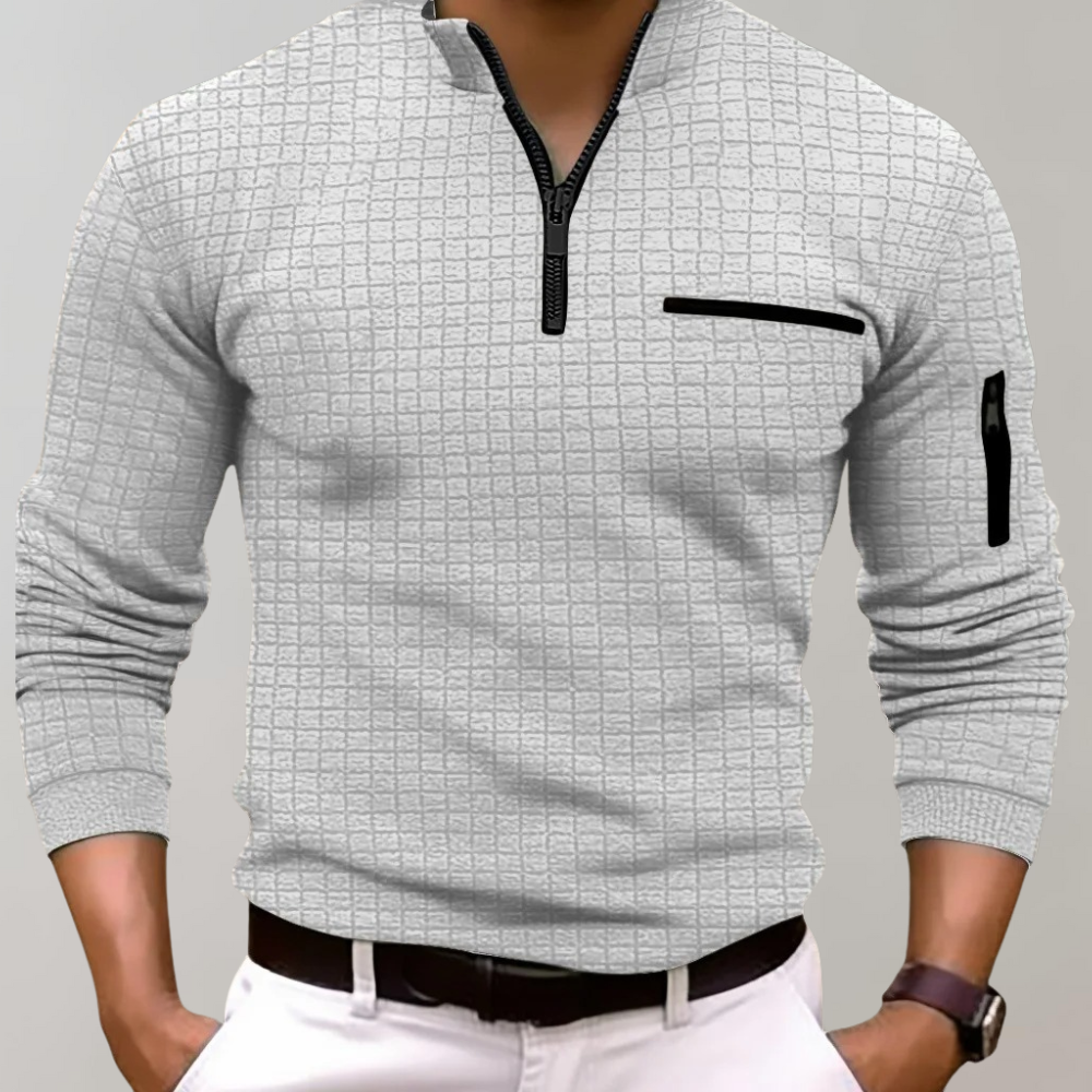 Heren Polo Shirt Lange Mouwen Katoen Jasper