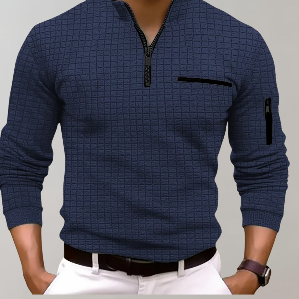 Heren Polo Shirt Lange Mouwen Katoen Jasper