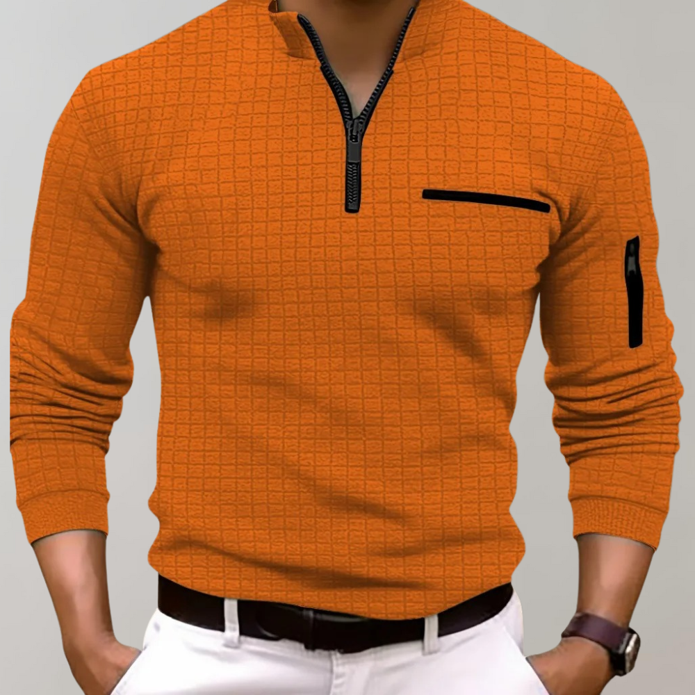 Heren Polo Shirt Lange Mouwen Katoen Jasper
