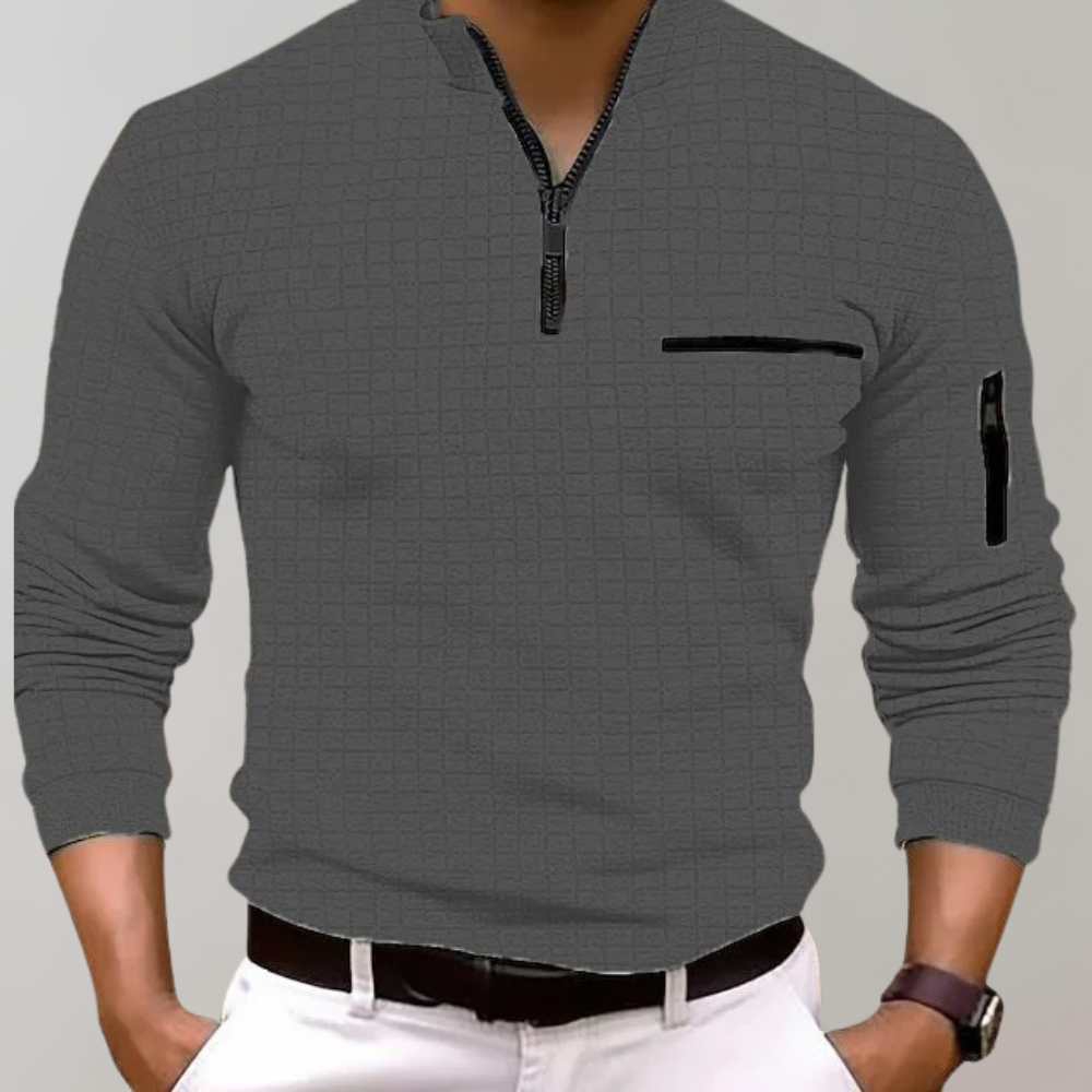 Heren Polo Shirt Lange Mouwen Katoen Jasper