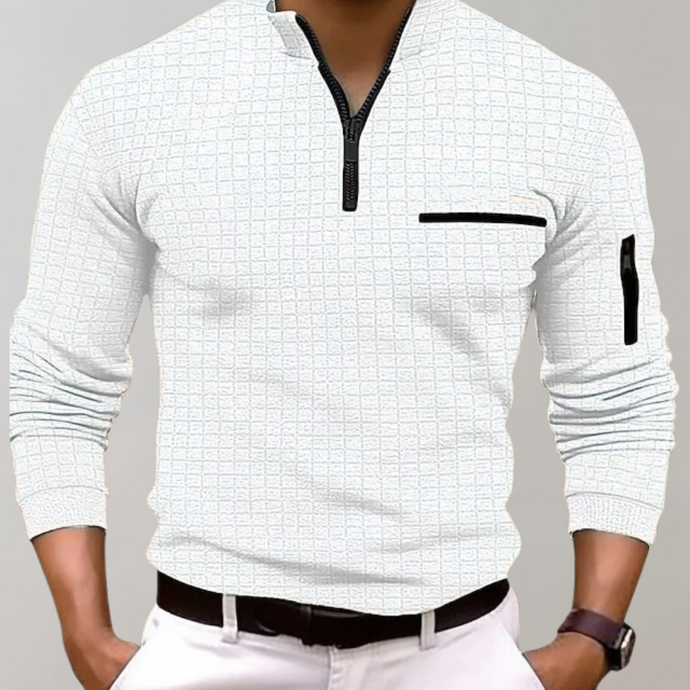 Heren Polo Shirt Lange Mouwen Katoen Jasper