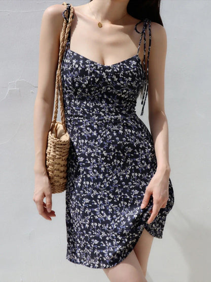 Bandage Bloemen Spaghetti Strap Jurk