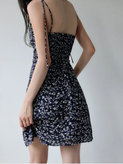 Bandage Bloemen Spaghetti Strap Jurk
