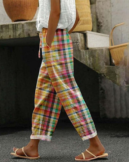 Bärbel | Pantaloni vintage a scacchi
