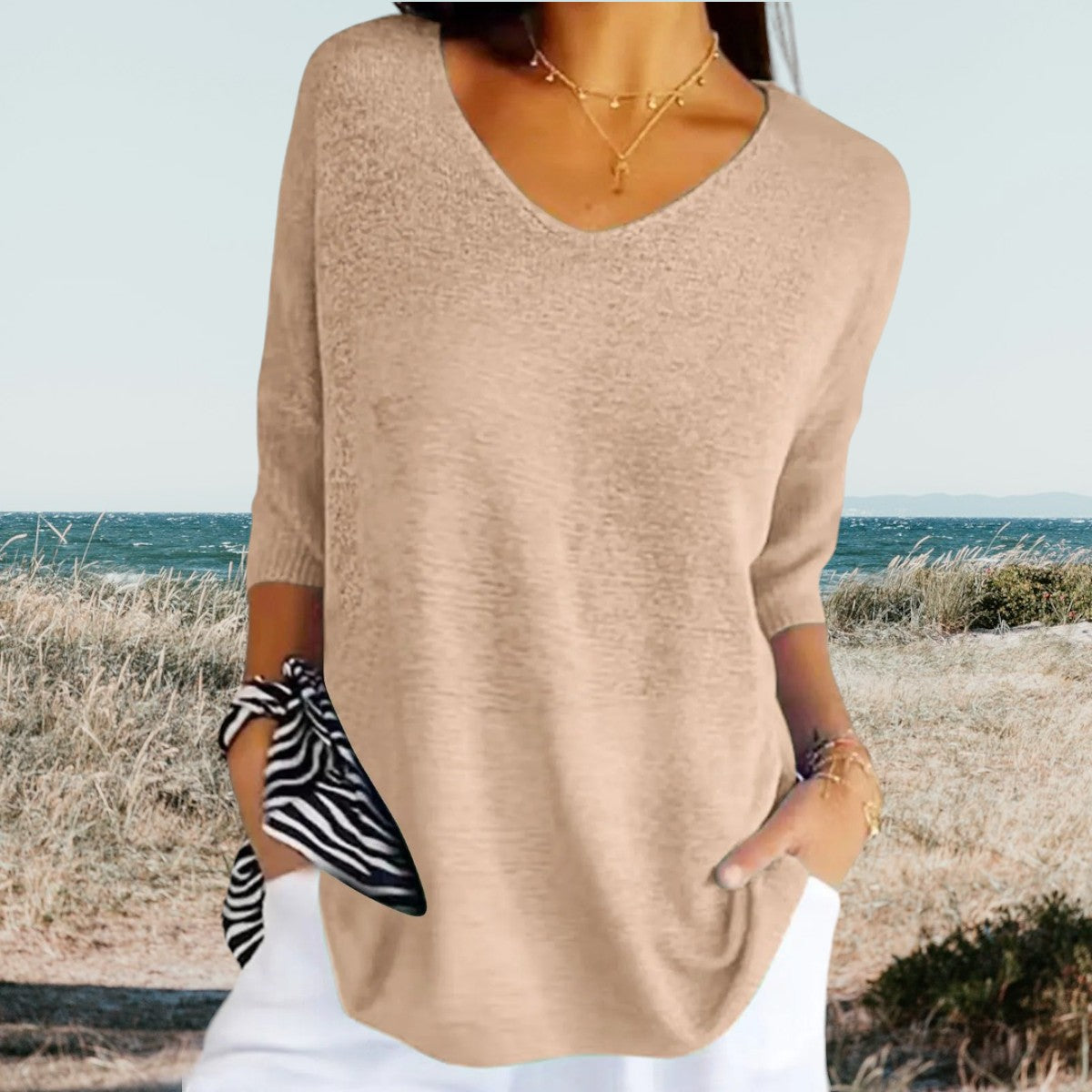 Gerda Top Estivo Donna – Leggero e Traspirante, Scollo a V-1
