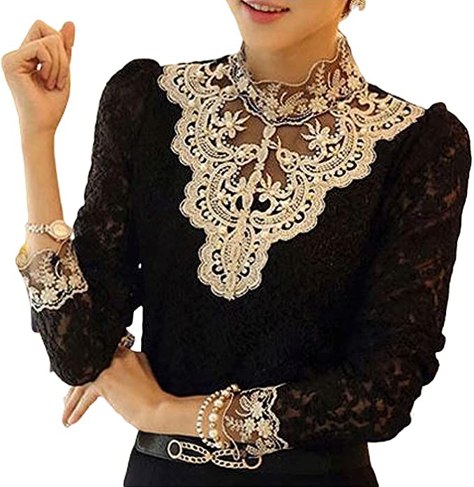 Bella | Elegante blusa con rete e ricami