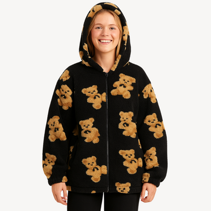 BerlinGlamour | Capuchonjas met teddybeerpatroon voor dames 1