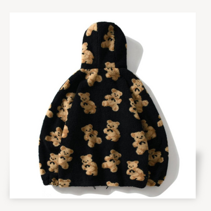 BerlinGlamour | Capuchonjas met teddybeerpatroon voor dames 4