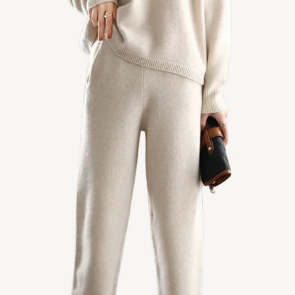 BerlinGlamour | Casual polo gebreide trui set voor dames 1