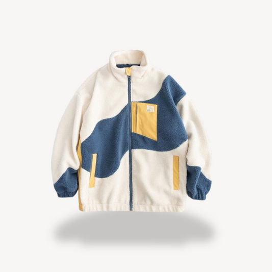 BerlinGlamour | Colorblock fleecejack voor heren met rits 0