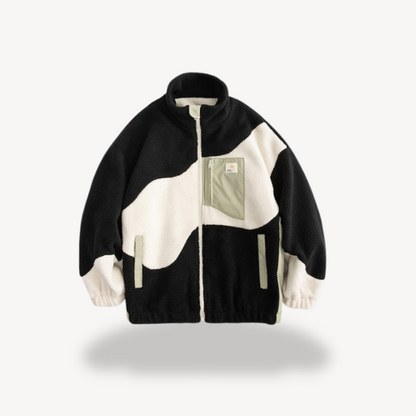 BerlinGlamour | Colorblock fleecejack voor heren met rits 1