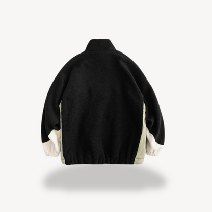 BerlinGlamour | Colorblock fleecejack voor heren met rits 2