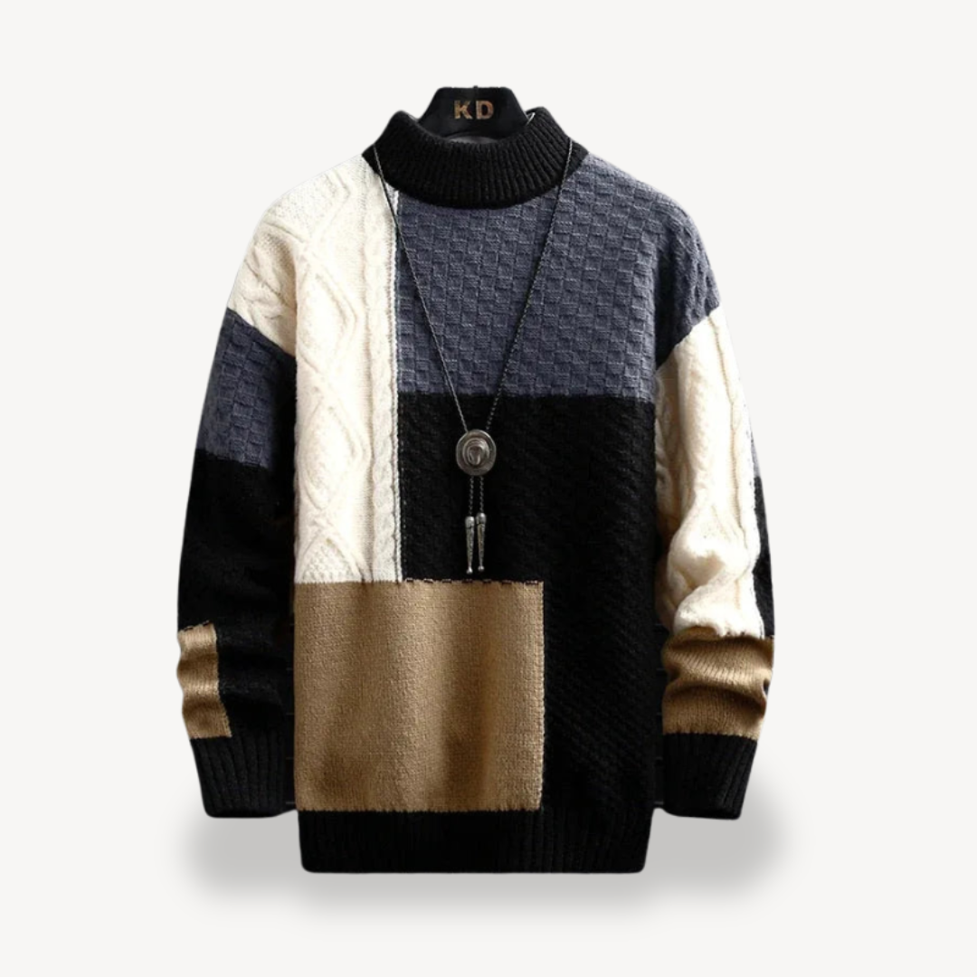 BerlinGlamour | Colorblocked coltrui voor heren 1