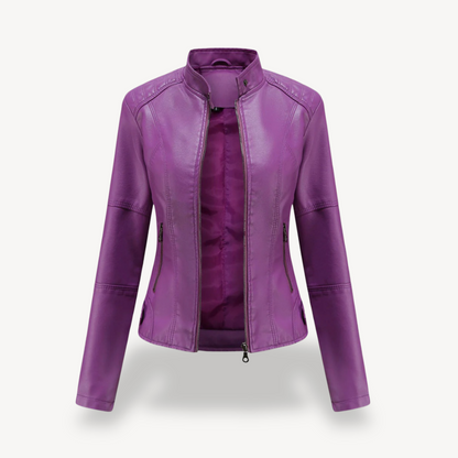 BerlinGlamour | Dames bikerjack van imitatieleer 1