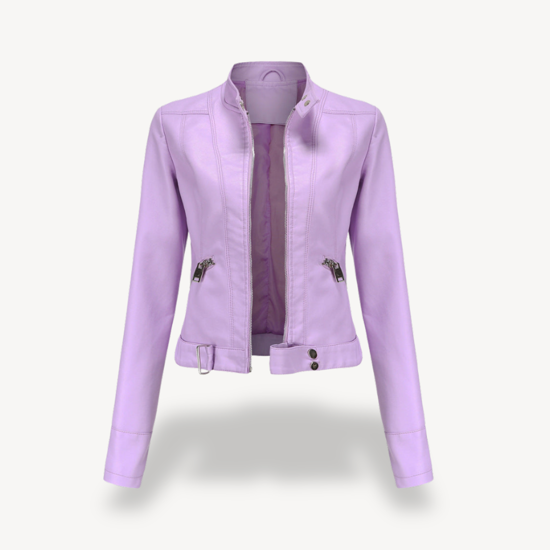 BerlinGlamour | Dames bikerjack van imitatieleer 2