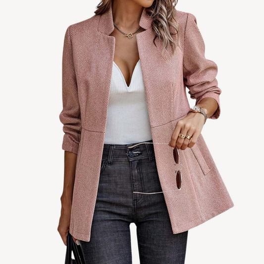 BerlinGlamour | Dames blazer met visgraatmotief 0