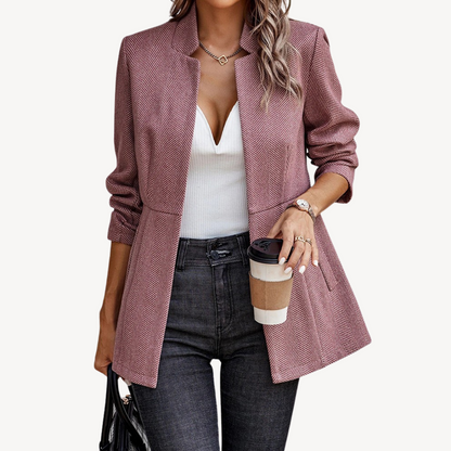 BerlinGlamour | Dames blazer met visgraatmotief 6