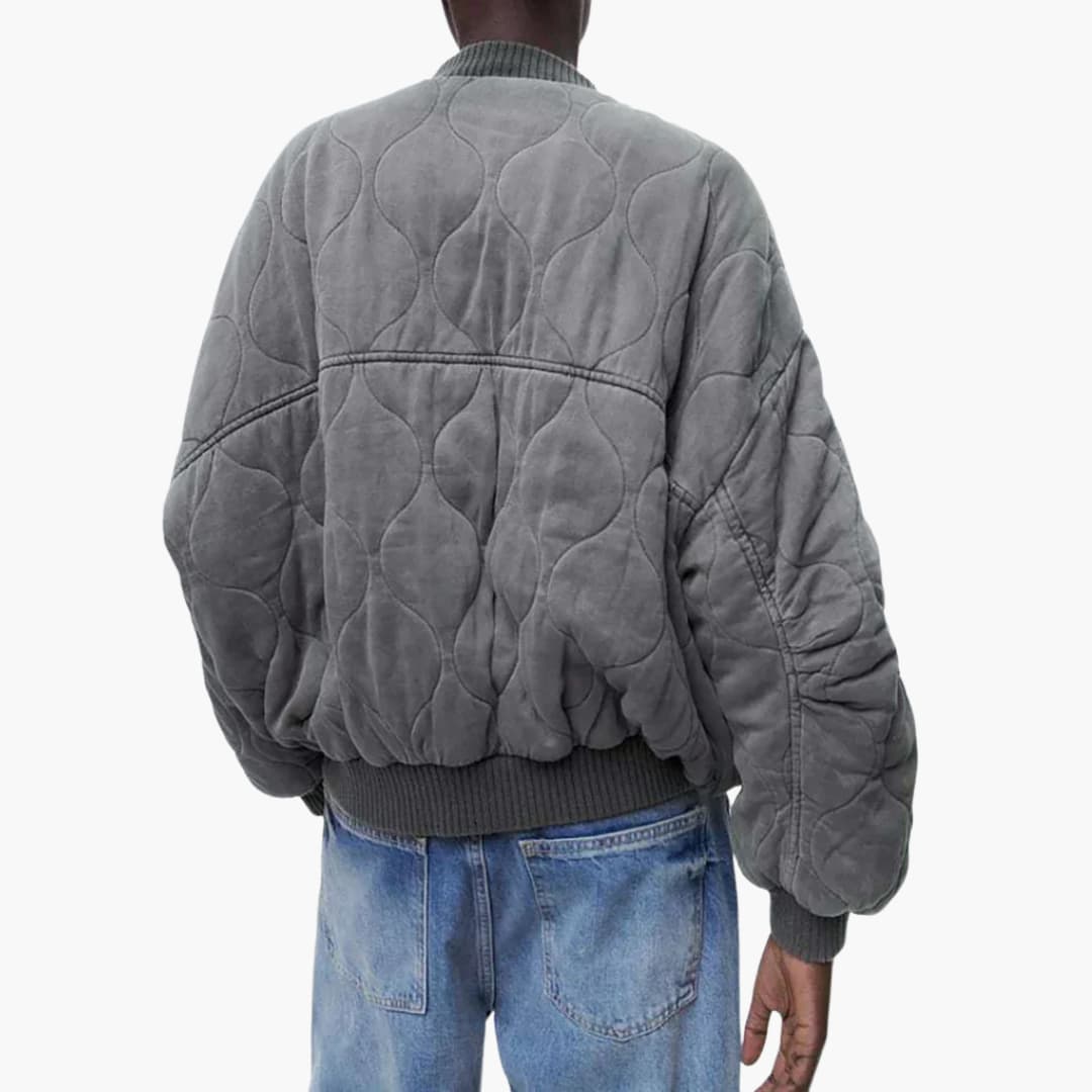 BerlinGlamour | Dames bomberjack met gewatteerd design en geribbelde zoom 2