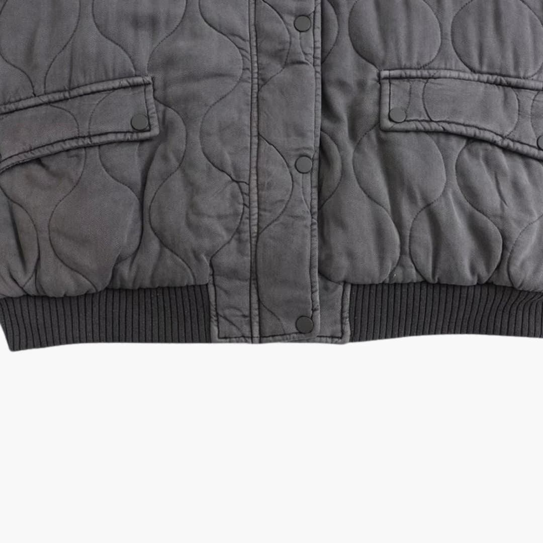 BerlinGlamour | Dames bomberjack met gewatteerd design en geribbelde zoom 3