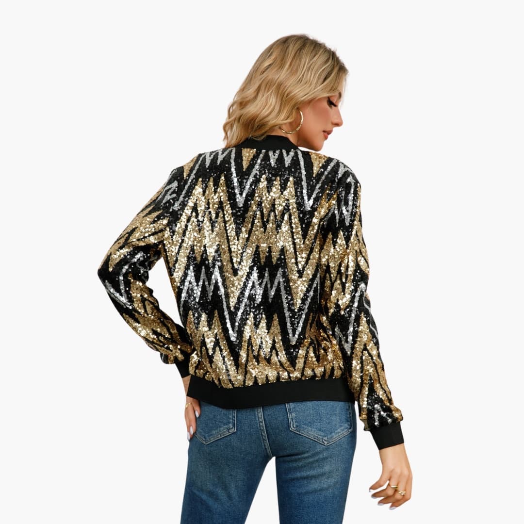 BerlinGlamour | Dames bomberjack met pailletten 3