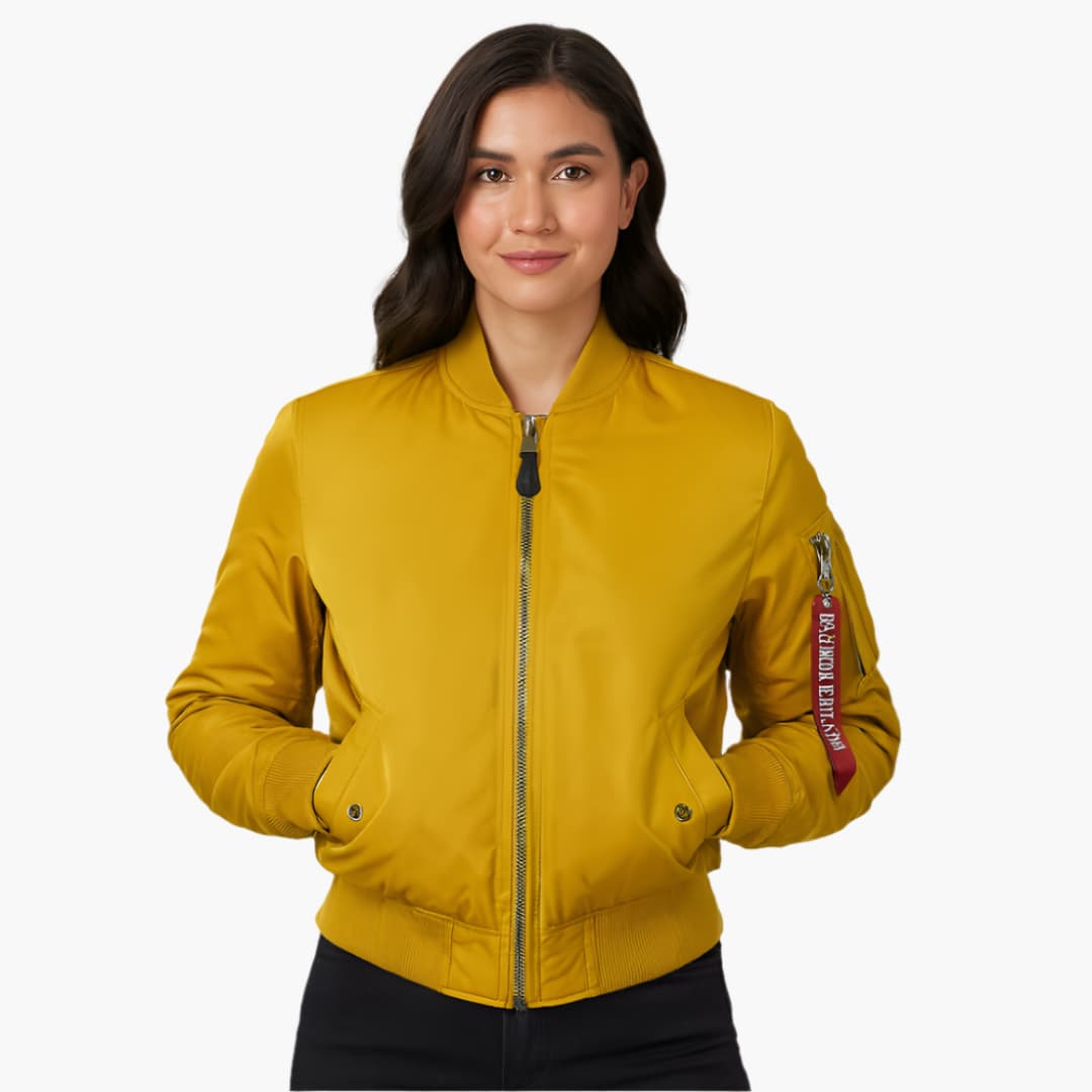 BerlinGlamour | Dames bomberjack met rits en geribbelde zoom 7