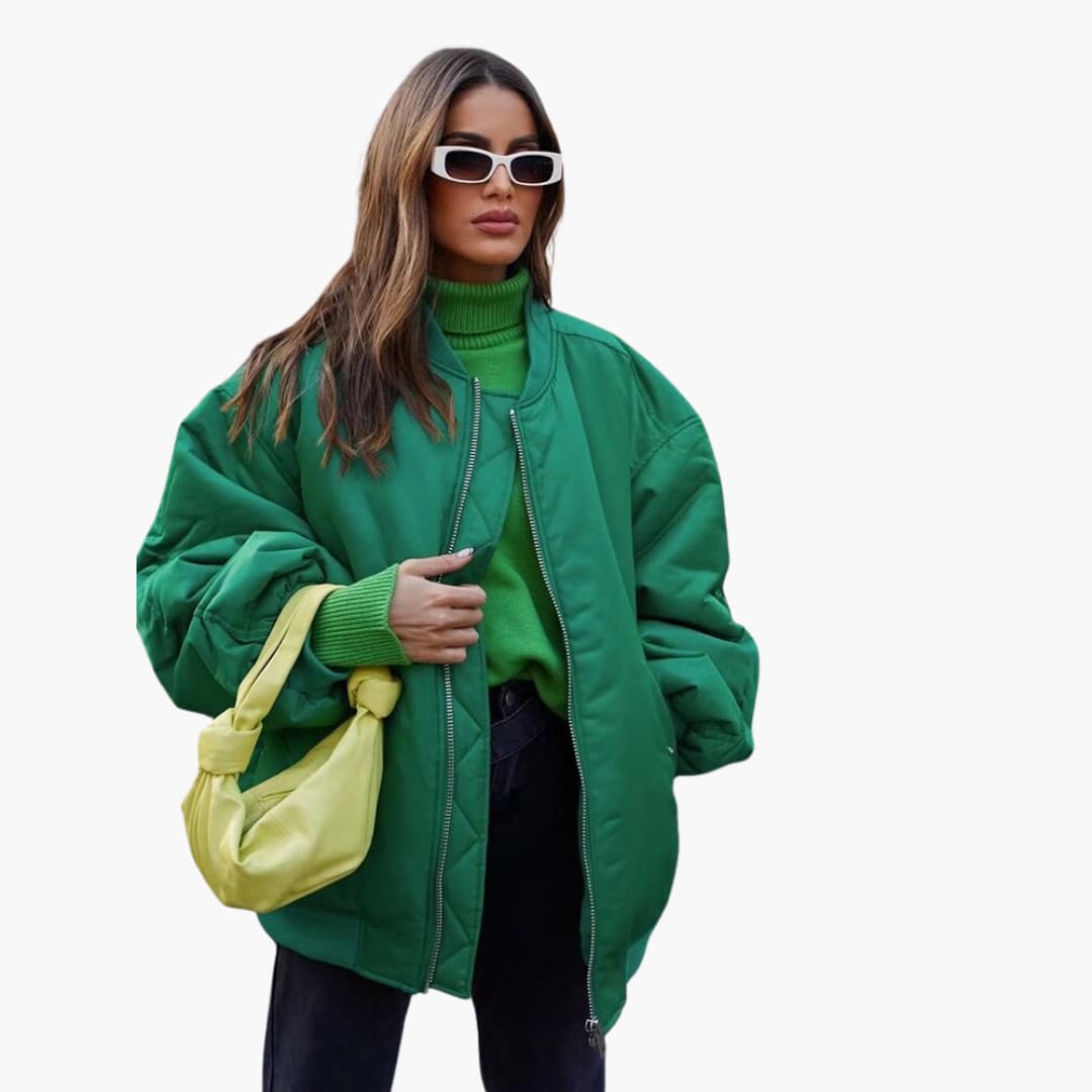 BerlinGlamour | Dames bomberjack met rits en klepzakken 1