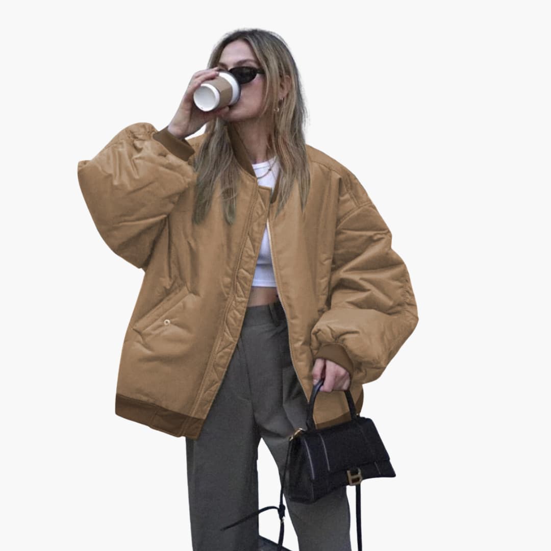 BerlinGlamour | Dames bomberjack met rits en klepzakken 3