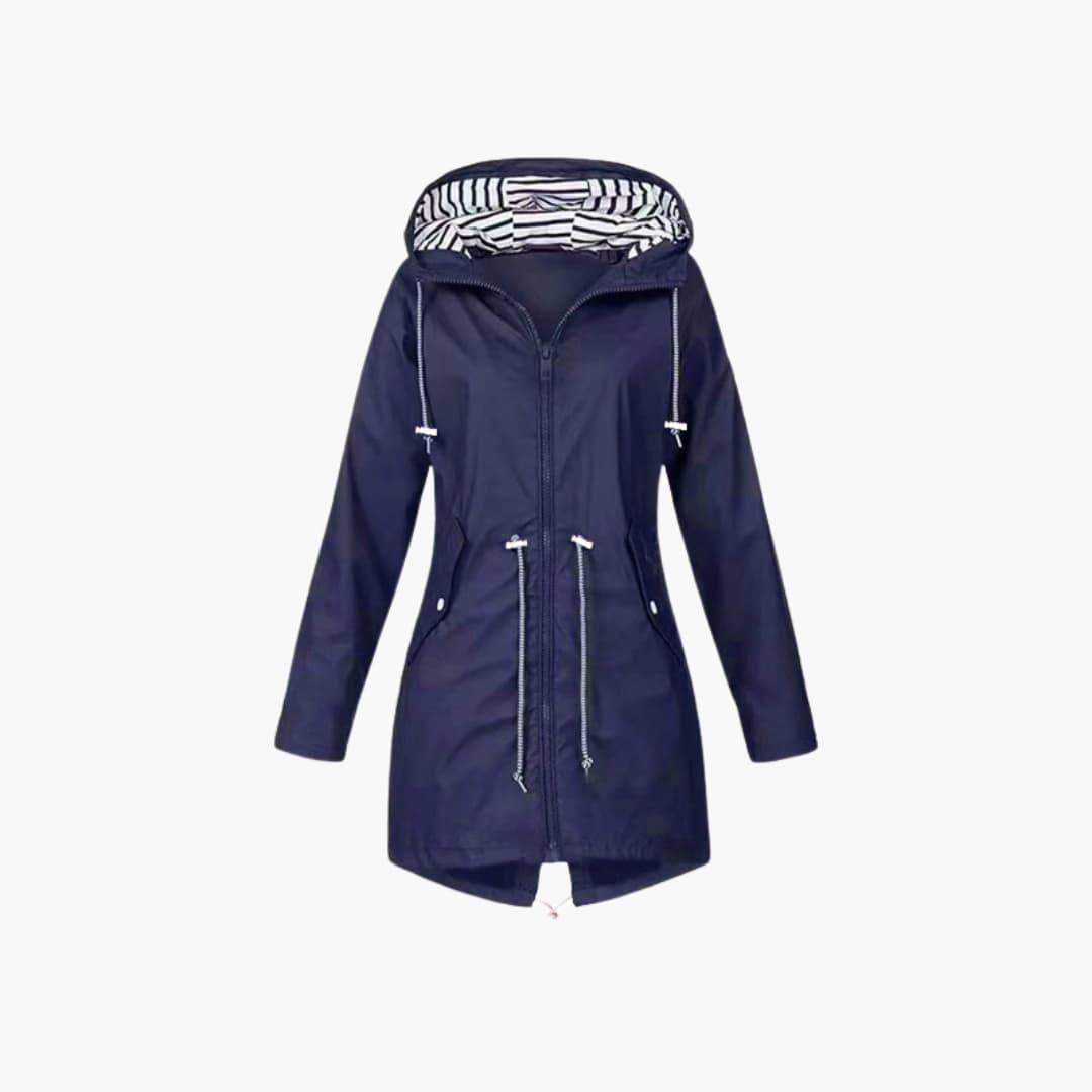 BerlinGlamour | Dames capuchonjack met rits en verstelbare taille 2